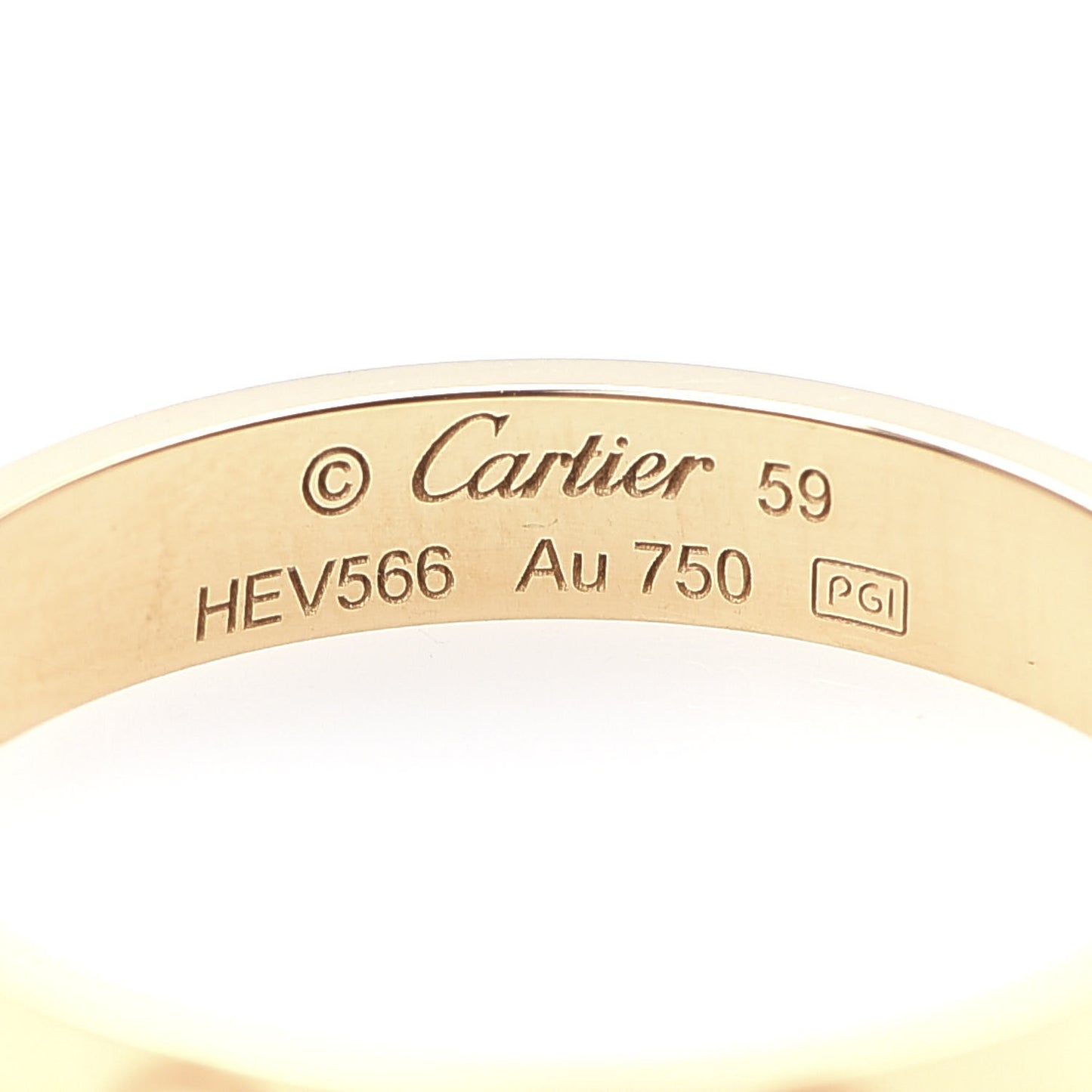 18K Yellow Gold 3.5mm LOVE Wedding Band Ring 59 8.75