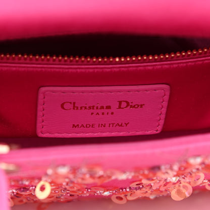 Christian Dior Satin Sequin Mini Lady Dior Pink 6 of 10