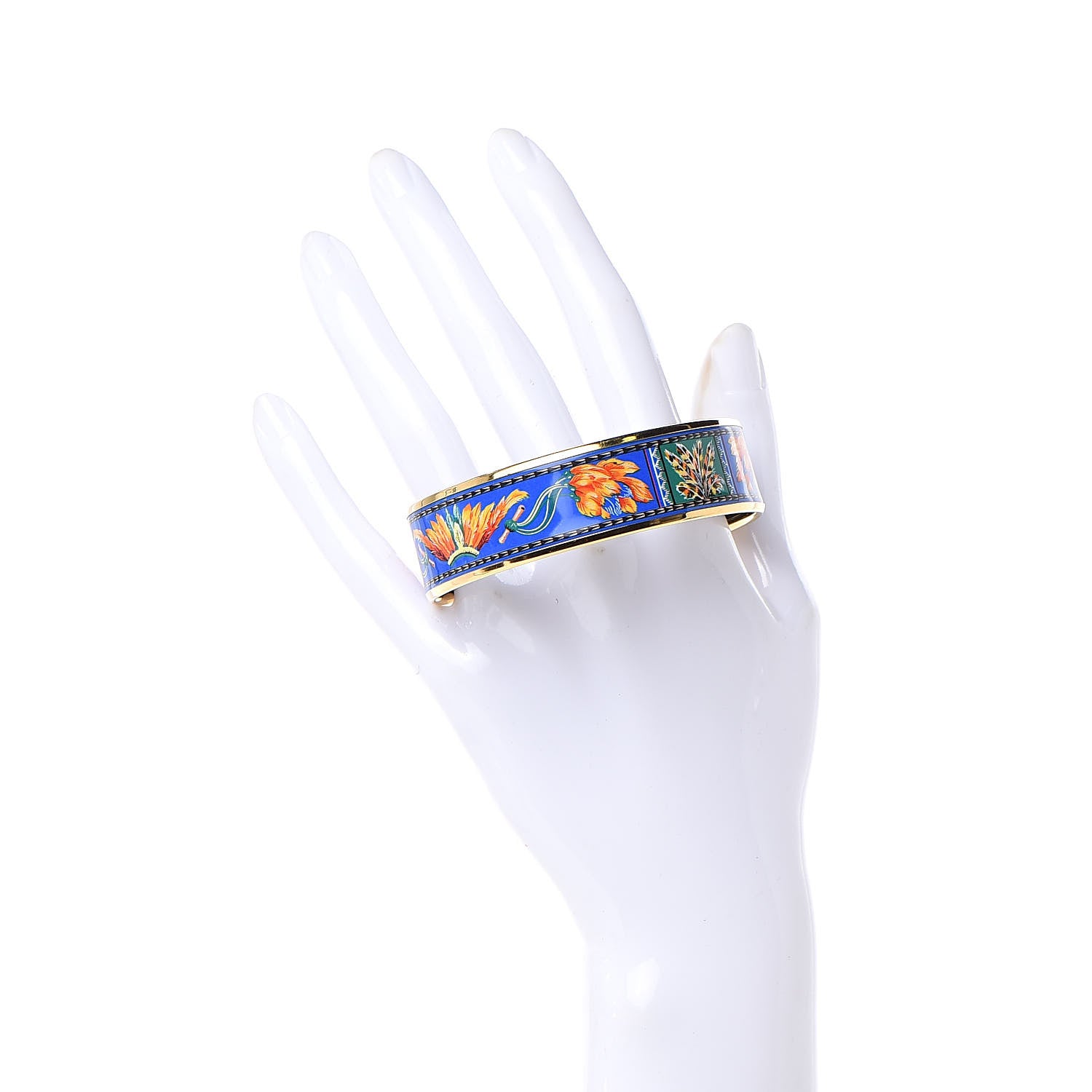 Hermes Enamel Printed Brazil Wide Bracelet 65 2 of 5