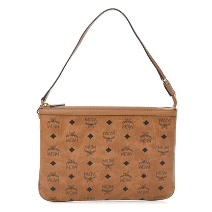 MCM Visetos Liz Shopper Tote Pouch Cognac 1 of 9
