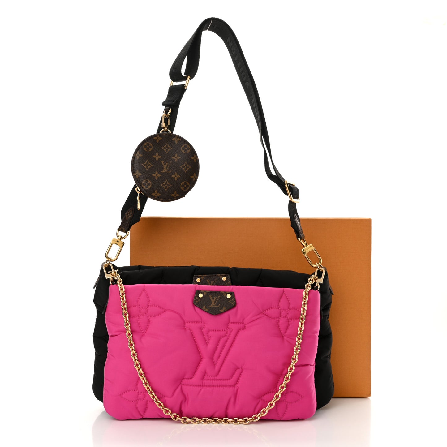 Econyl Monogram Pillow Maxi Multi Pochette Accessories Black Fuchsia