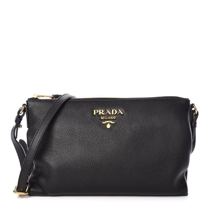 Prada Vitello Daino Crossbody Bag Black 1 of 10