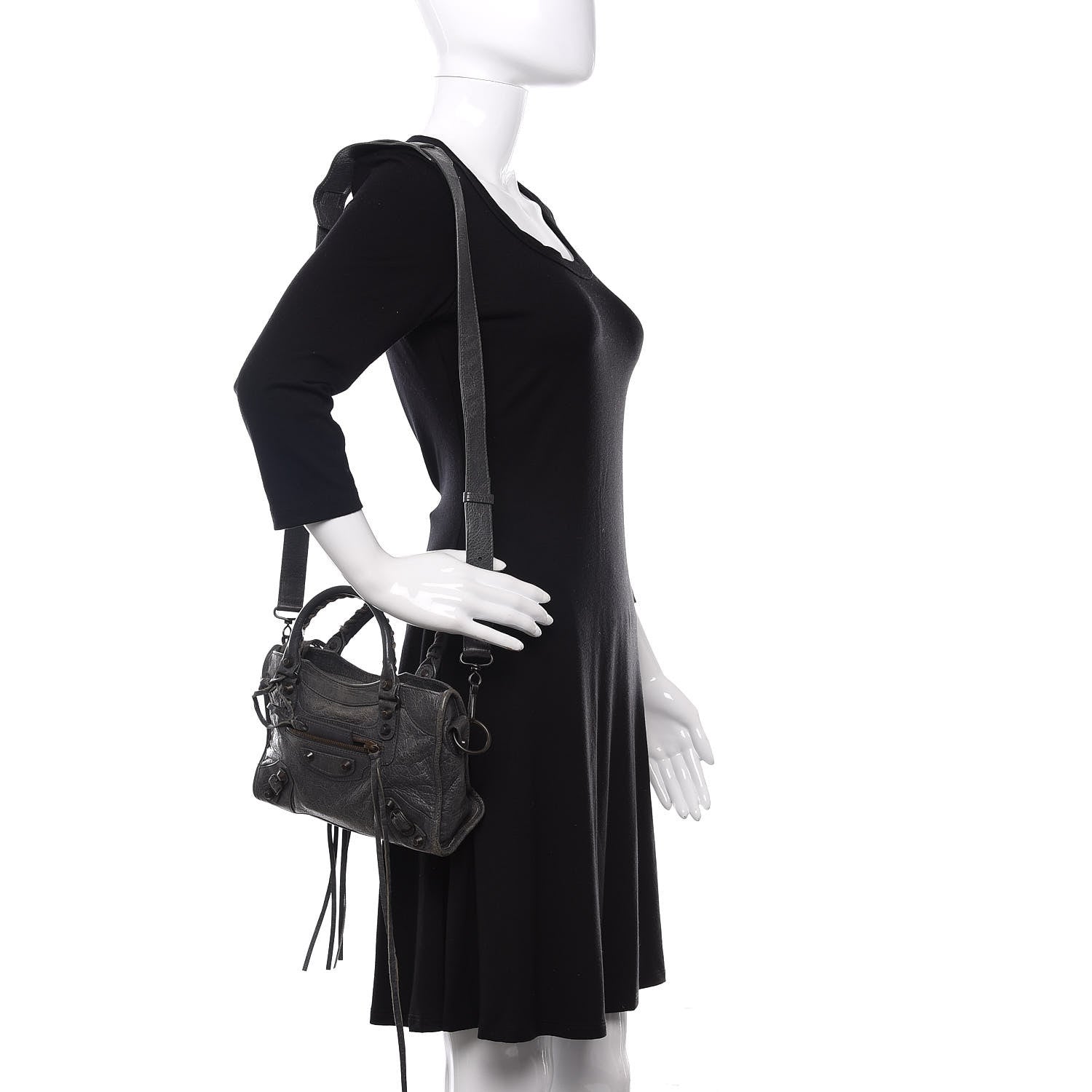 Balenciaga Agneau Classic Hardware Mini City Gris Tarmac 2 of 12
