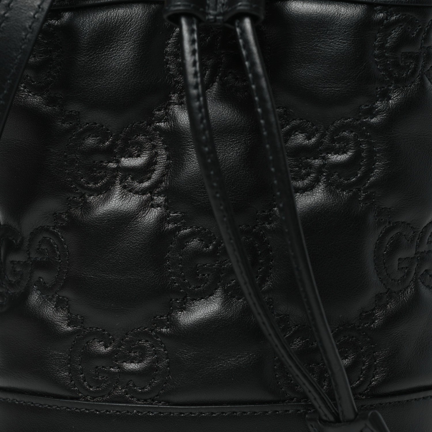Gucci Calfskin GG Matelasse Bucket Bag Black 8 of 11