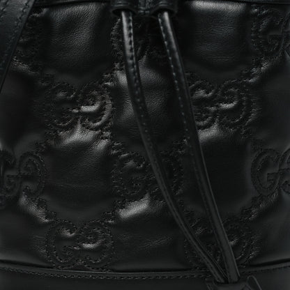 Gucci Calfskin GG Matelasse Bucket Bag Black 8 of 11