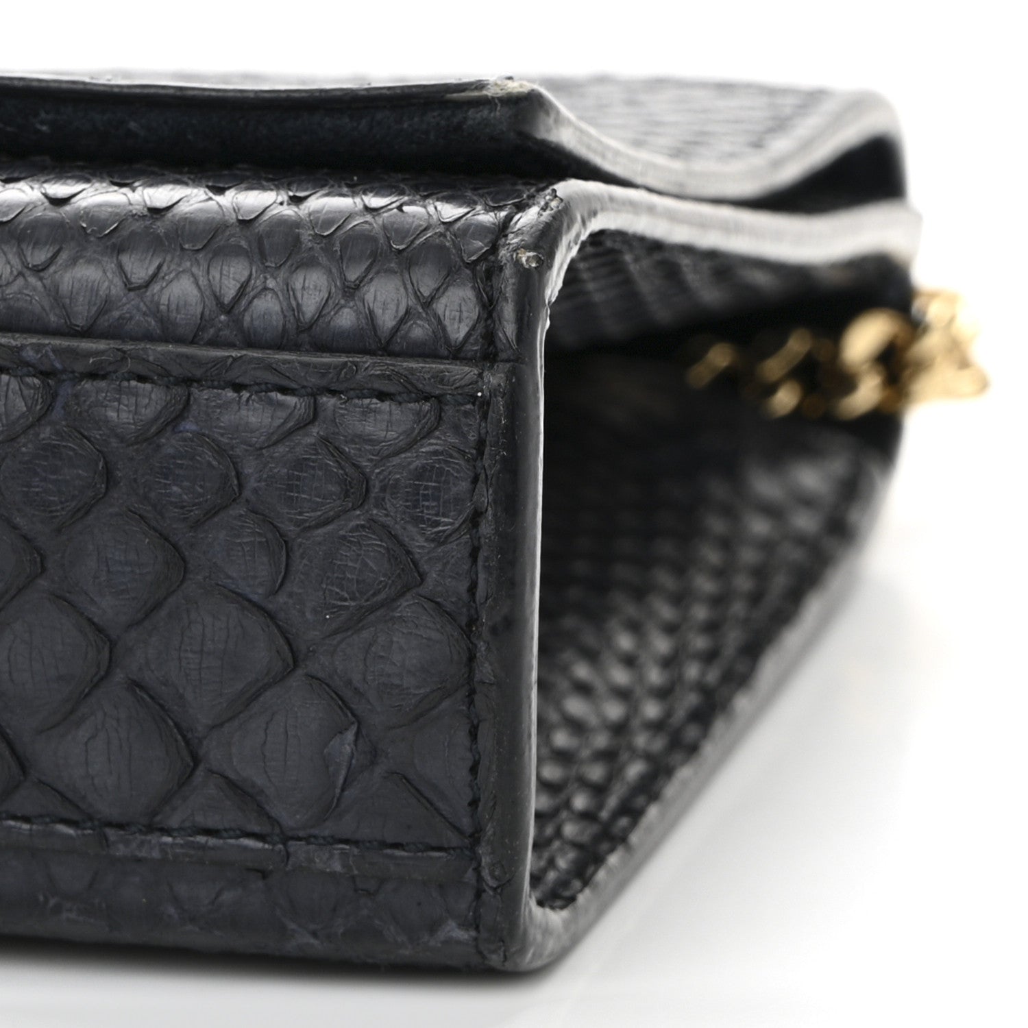 Saint Laurent Snakeskin Medium Classic Monogram Kate Tassel Satchel Marine 10 of 10
