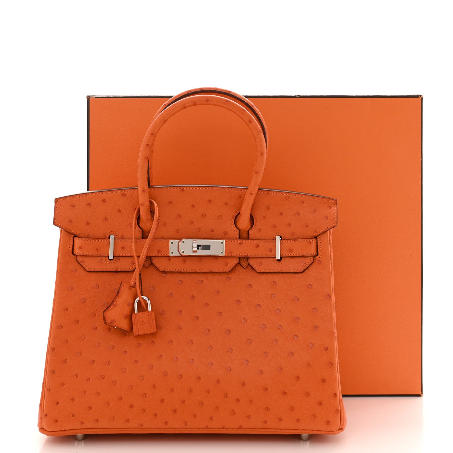 Hermes Ostrich Birkin 30 Orange 16 of 16
