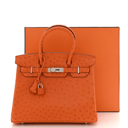 Hermes Ostrich Birkin 30 Orange 16 of 16