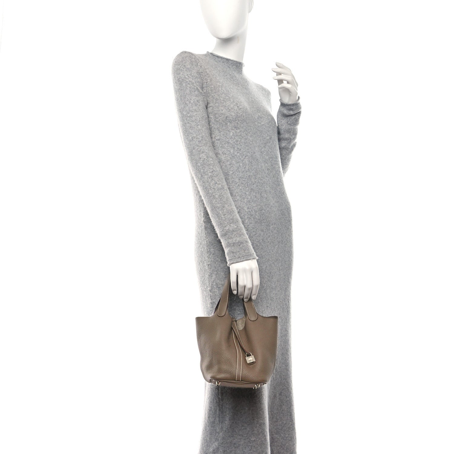 Hermes Taurillon Clemence Picotin Lock 18 PM Etoupe 2 of 12