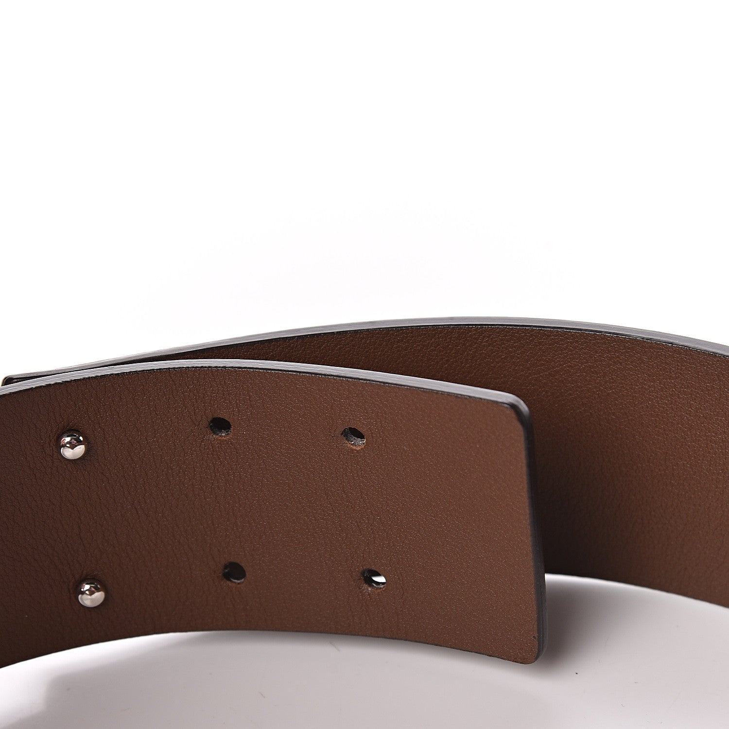 Gucci Calfskin Horsebit Wide Belt 80 32 Brown 5 of 6
