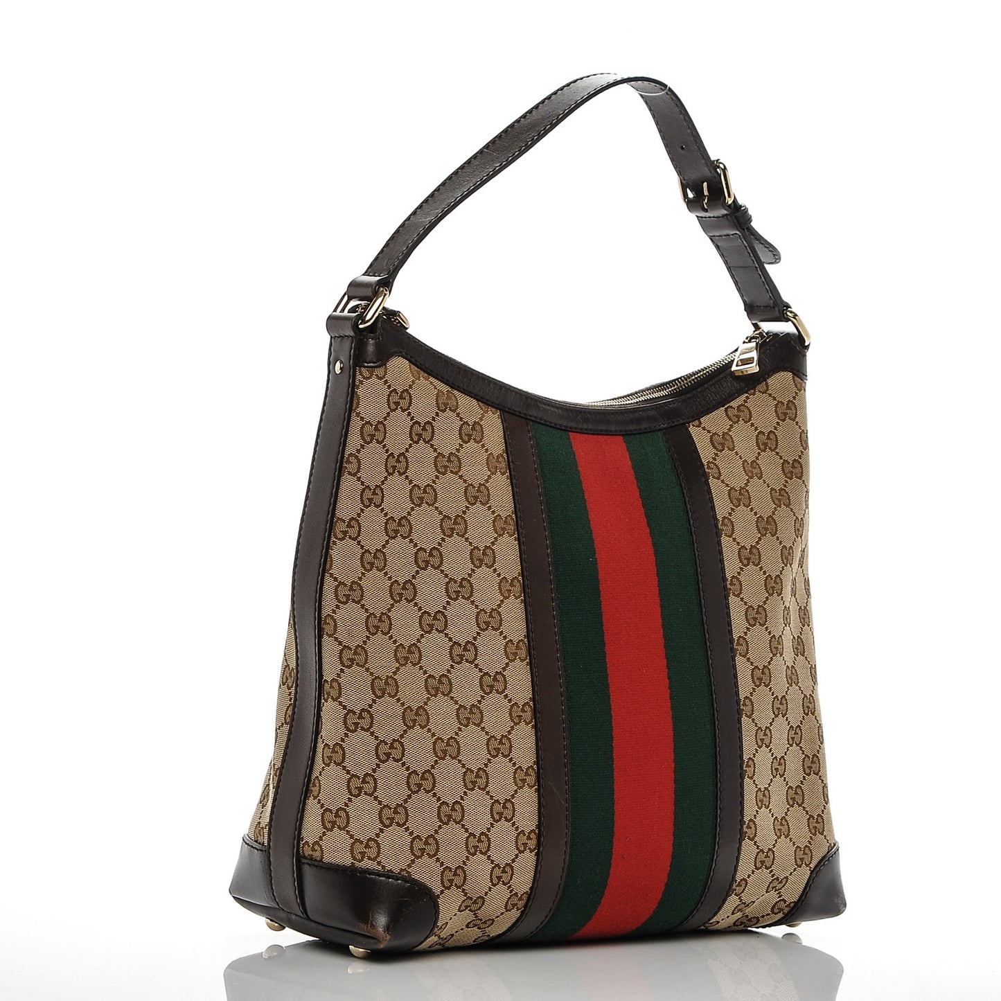 Monogram Vintage Web Medium Hobo Dark Brown