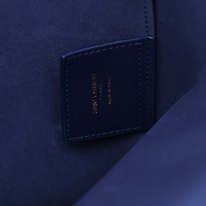 Saint Laurent Calfskin Large Shopping Tote Navy 7 of 11