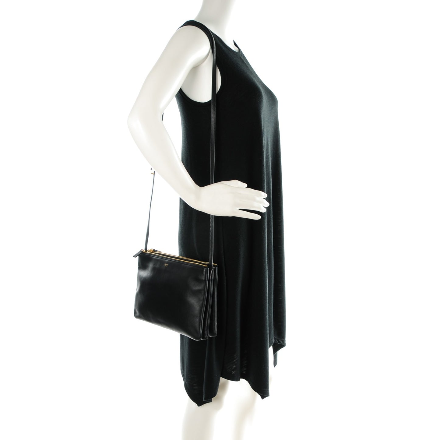 Lambskin Large Trio Crossbody Bag Black