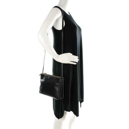 Celine Lambskin Large Trio Crossbody Bag Black 2 of 7
