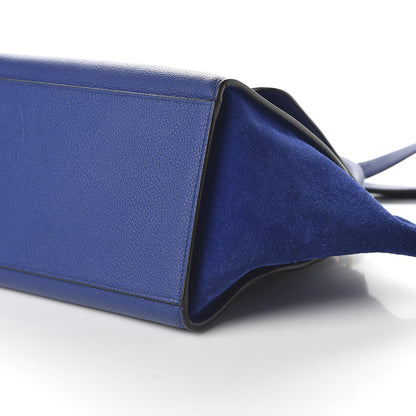 Celine Drummed Calfskin Suede Small Trapeze Indigo 7 of 11