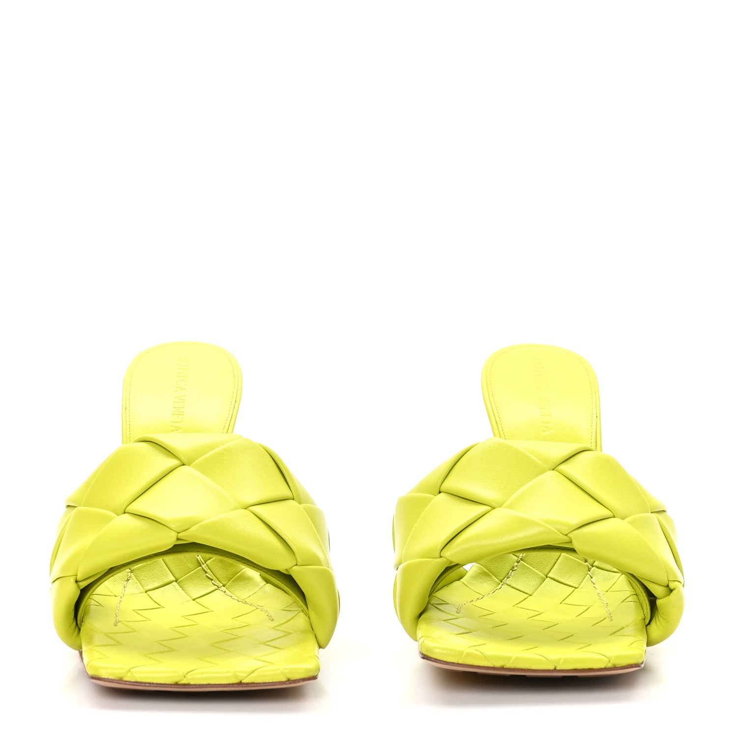 Bottega Veneta Nappa Maxi Intrecciato Lido 90mm Mule Sandals 38.5 Kiwi 2 of 8