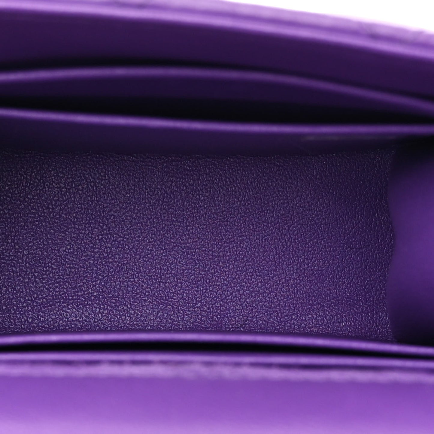 Lambskin Quilted Top Handle Flap Clutch With Chain Purple