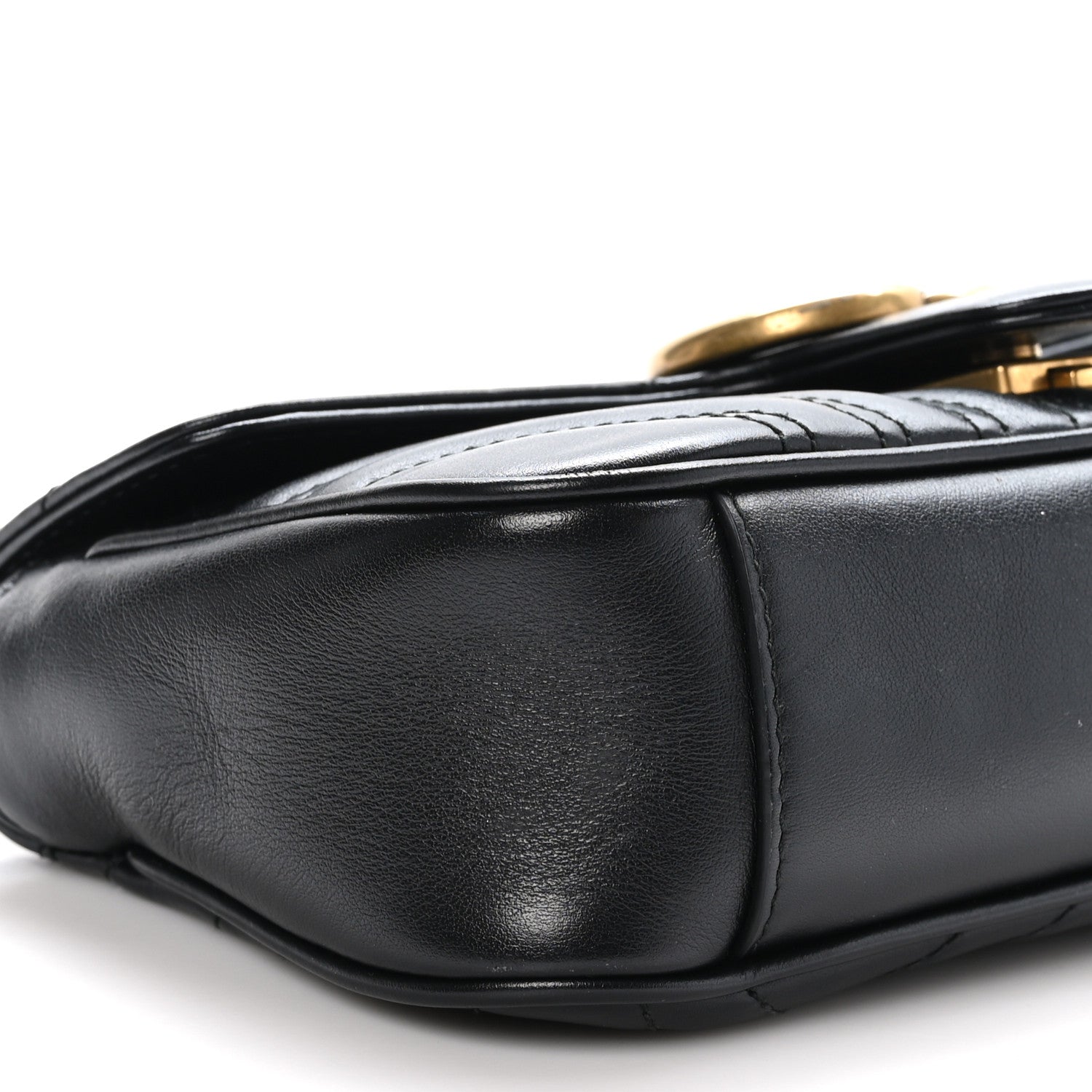 Gucci Calfskin Matelasse Mini GG Marmont Shoulder Bag Black 10 of 14