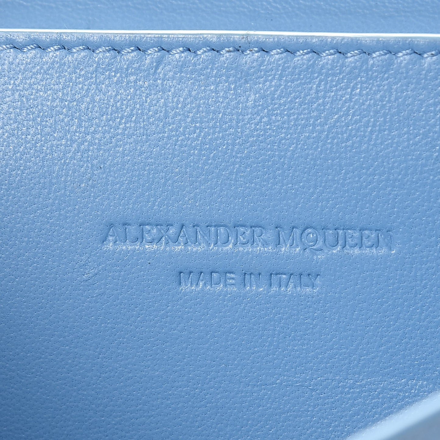 Calfskin Insignia Pouch with Strap Blue