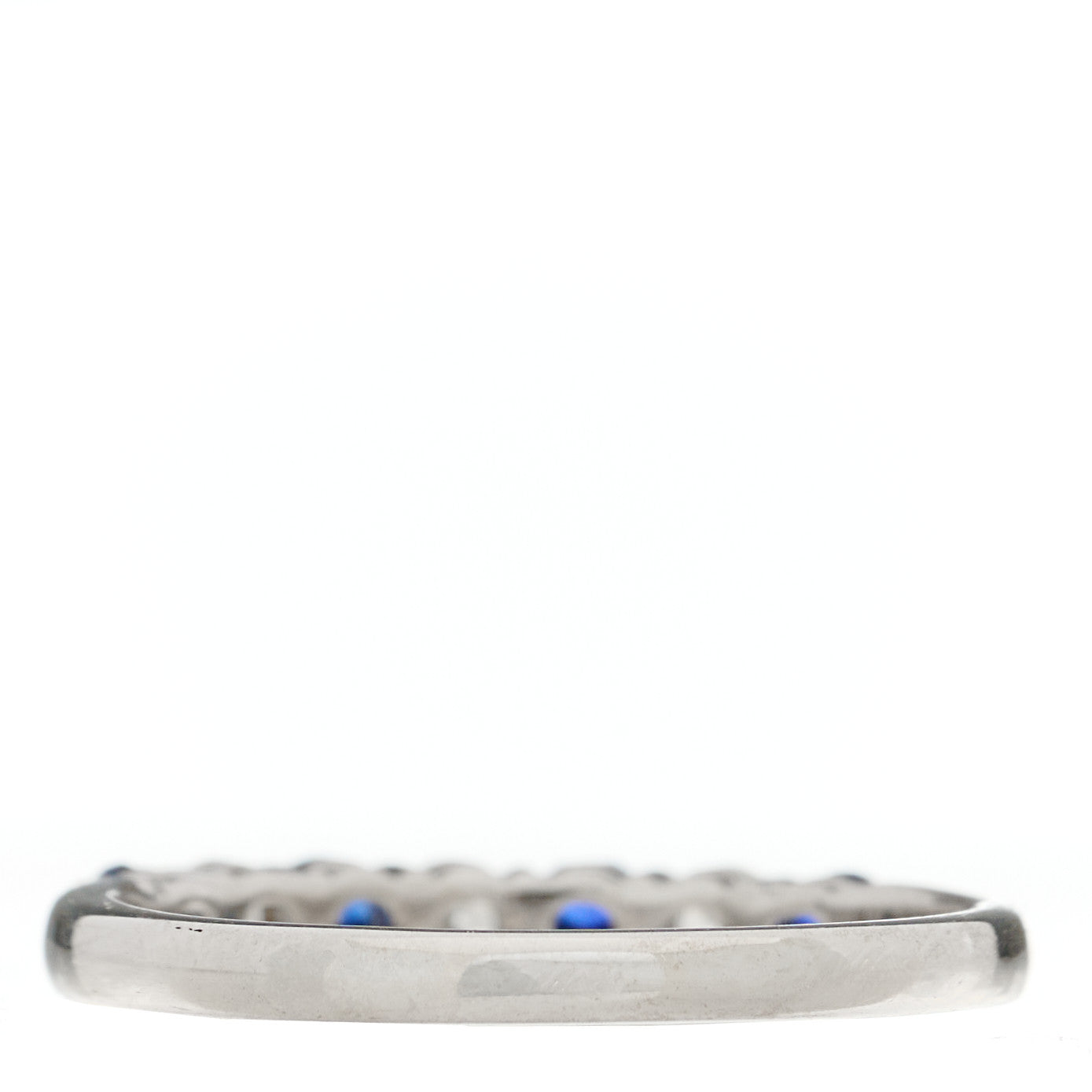 Platinum Diamond Blue Sapphire Embrace Half Circle Ring 65 11