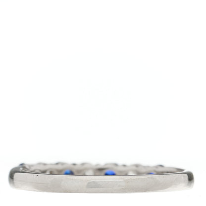 Tiffany Platinum Diamond Blue Sapphire Embrace Half Circle Ring 65 11 3 of 5