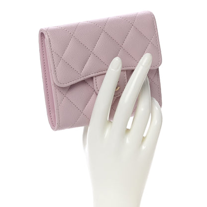 Chanel Caviar Quilted Compact Flap Wallet Light Pink 2 of 12