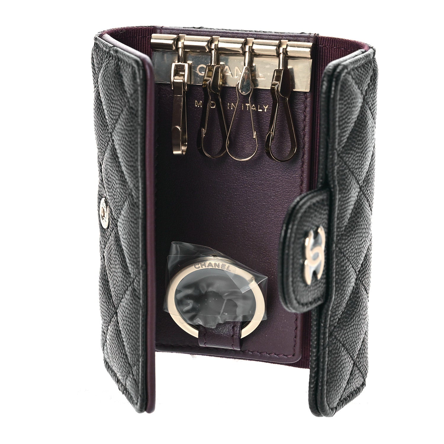 Chanel Caviar Quilted Classic 4 Key Holder Wallet Black 5 of 10