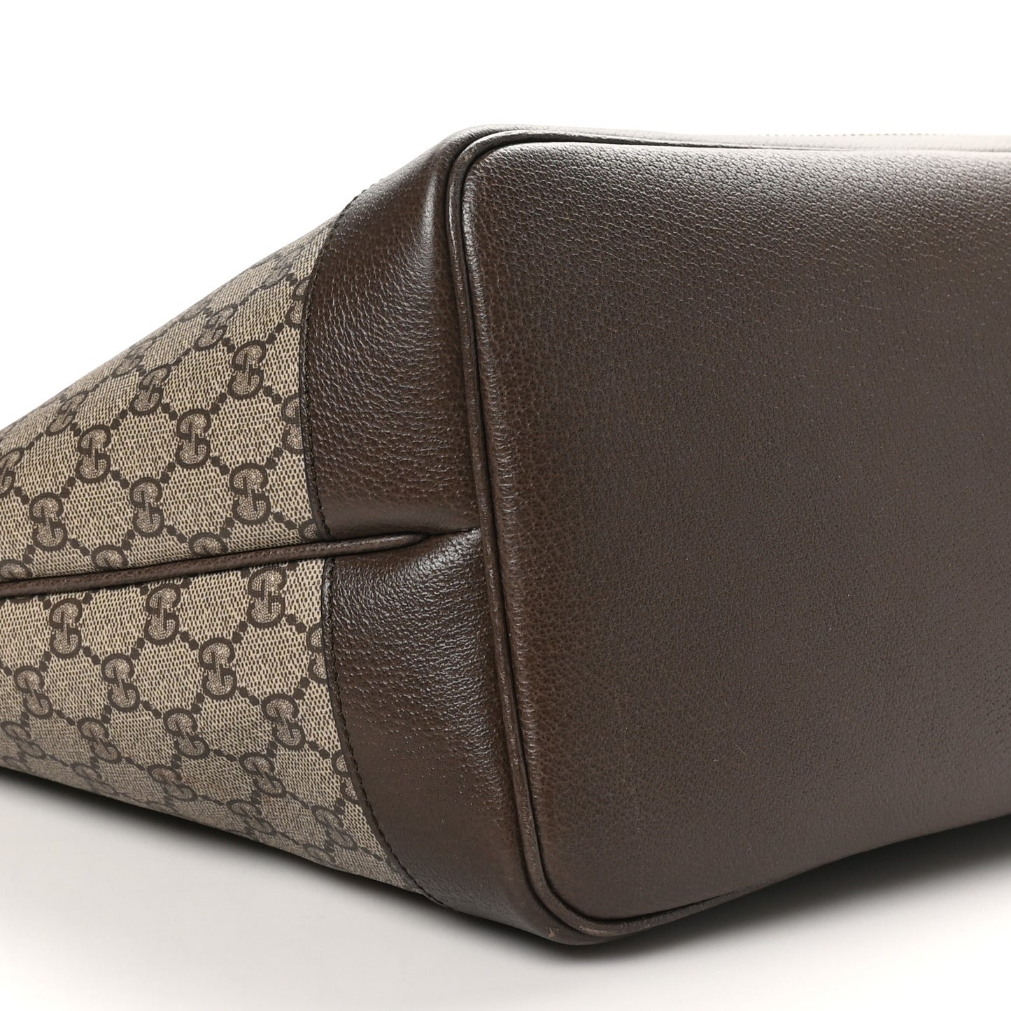 GG Supreme Monogram Textured Dollar Calfskin Web Large Ophidia Tote Beige Ebony New Acero