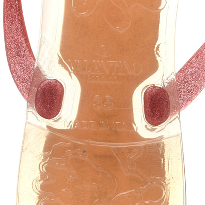 Valentino Garavani PVC Jelly Glitter Rockstud Bow Thong Sandals 35 Pink 7 of 7