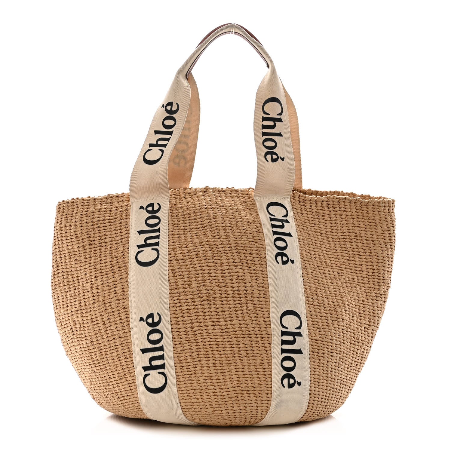 Chloe Raffia Large Woody Tote White 1 of 13