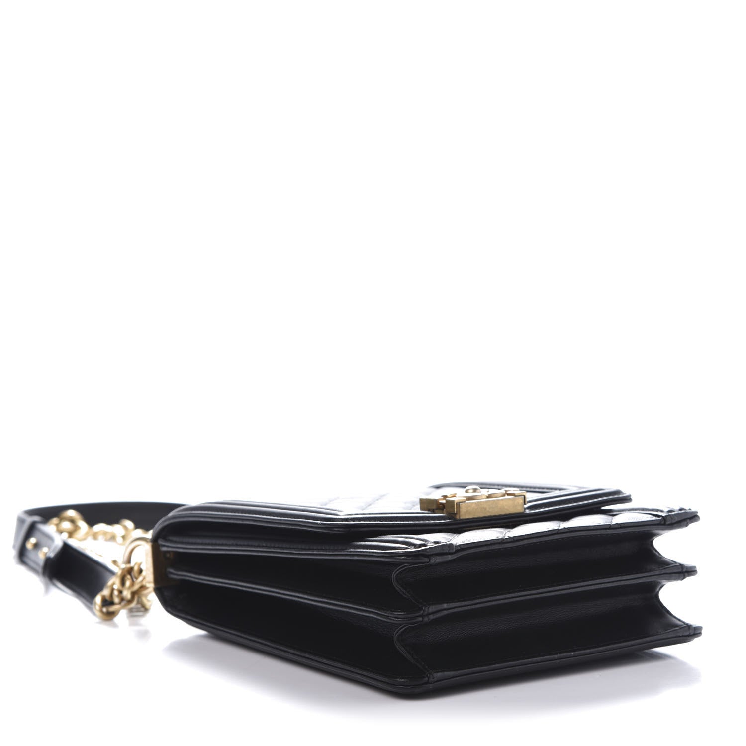 Chanel Calfskin Quilted North South Boy Flap Black 4 of 10