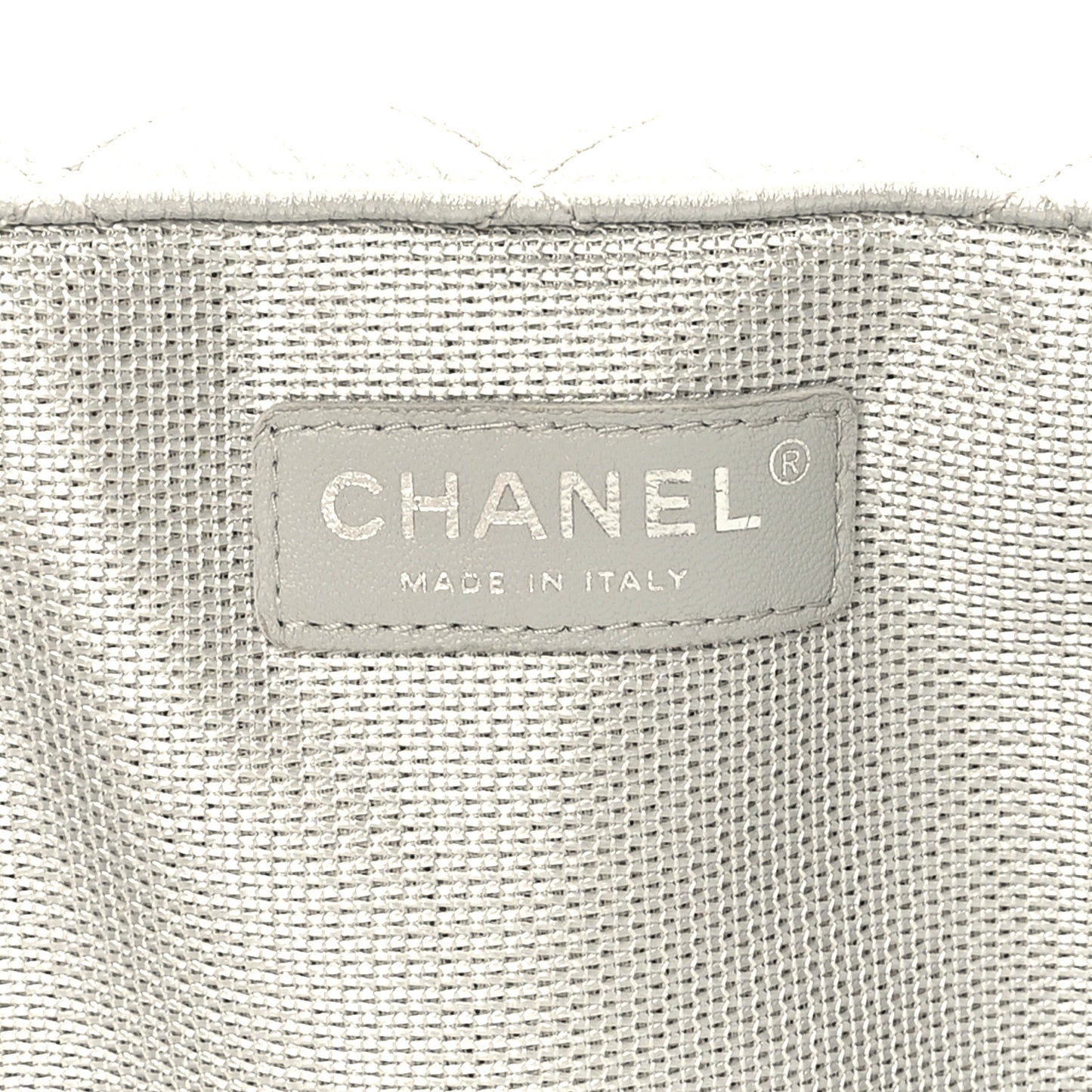 Metallic Calfskin Quilted Small XXL Travel Flap Bag Silver