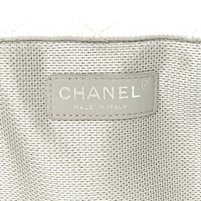 Chanel Metallic Calfskin Quilted Small XXL Travel Flap Bag Silver 6 of 9