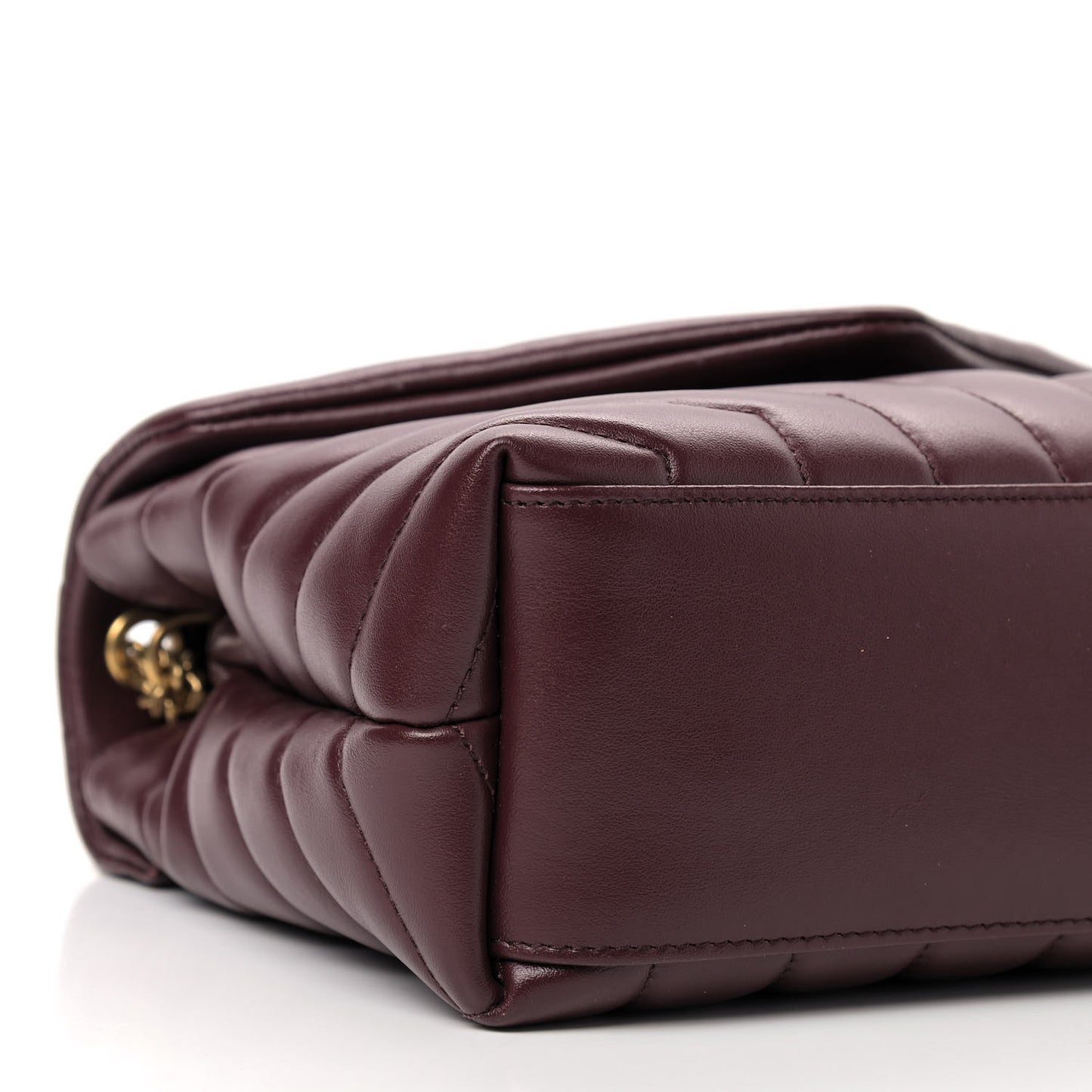 Calfskin Y Quilted Monogram Small Loulou Chain Satchel Dark Legion Red