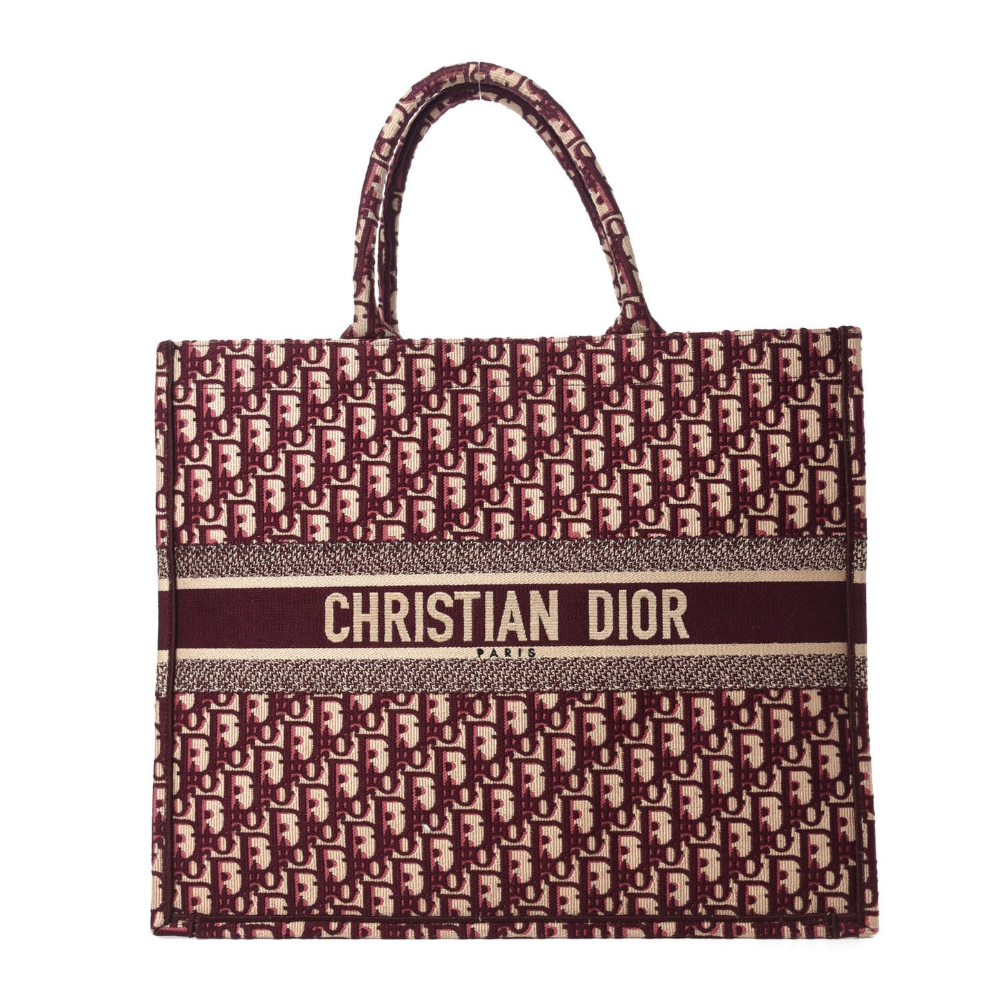 Oblique Large Book Tote Burgundy Multicolor