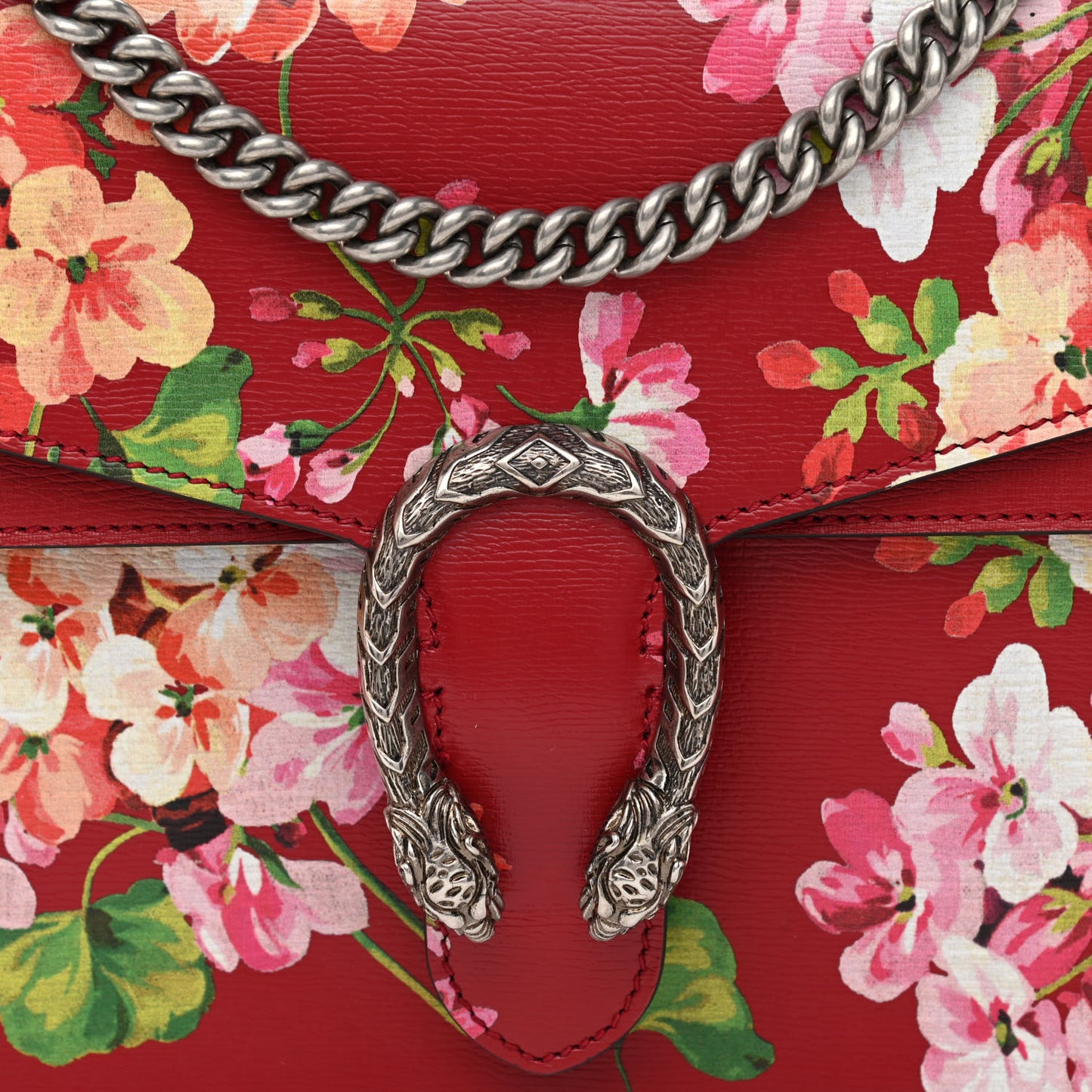 Calfskin Blooms Print Medium Dionysus Shoulder Bag Romantic Cherry Multicolor