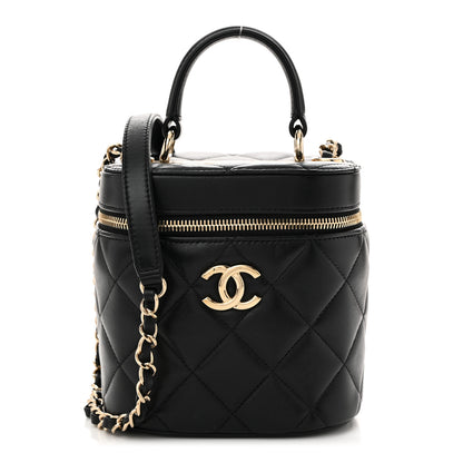 Chanel Lambskin Quilted Trendy Vanity Case Black 1 of 11