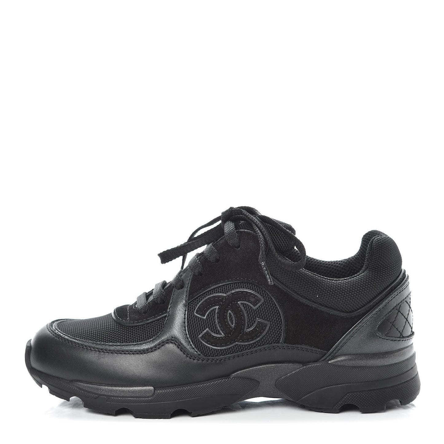 Toile Suede Calfskin CC Sneakers 35 Black