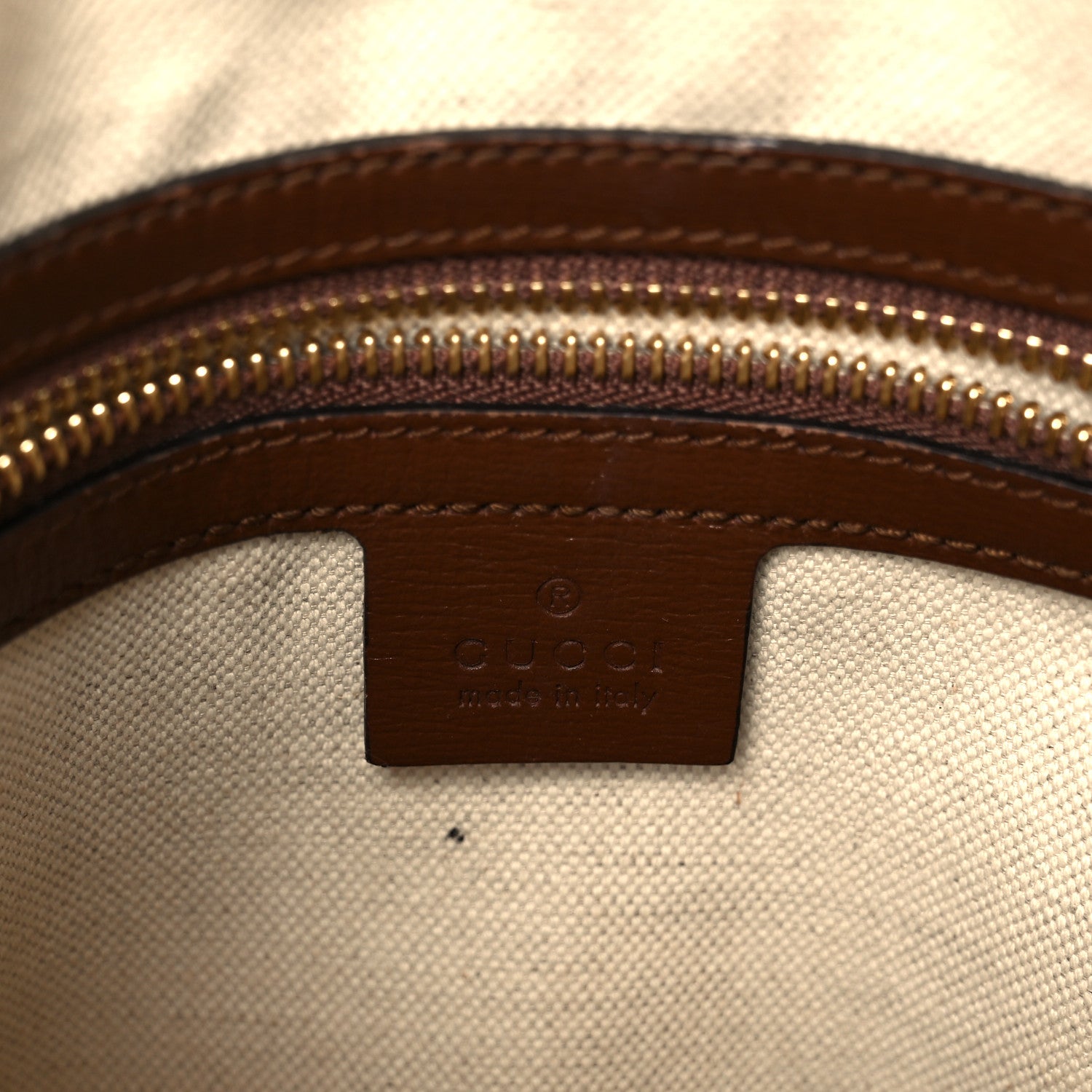Gucci GG Supreme Monogram Azalea Calfskin Small Horsebit 1955 Top Handle Bag Beige Ebony Brown Sugar 6 of 11