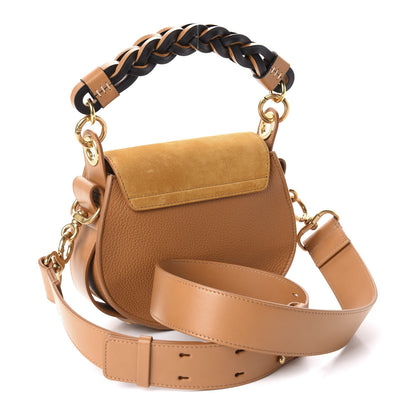 Chloe Calfskin Suede Small Braided Tess Bag Autumnal Brown 4 of 11