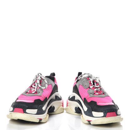 Balenciaga Fabric Mesh Womens Triple S Sneakers 37 Fluo Pink Grey White 6 of 12