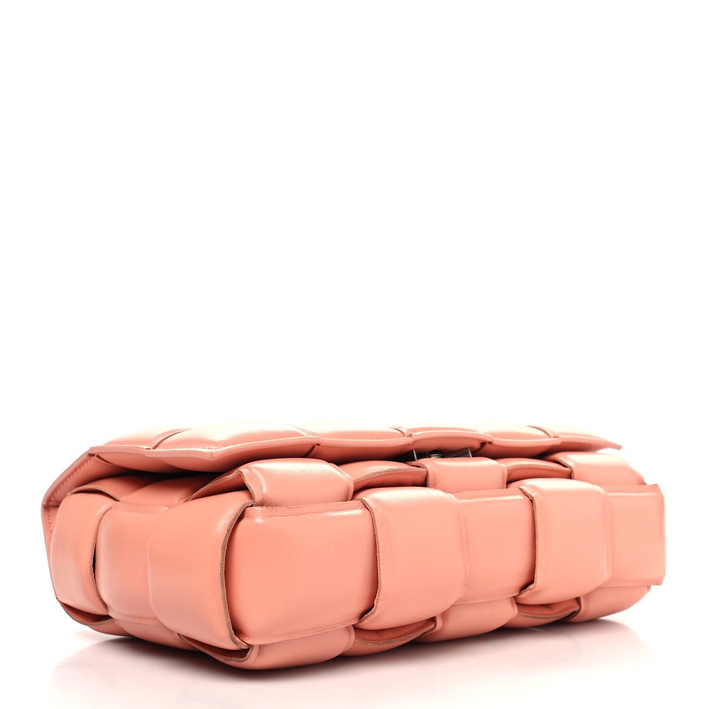 Nappa Maxi Intreccio Padded Cassette Crossbody Bag Peachy