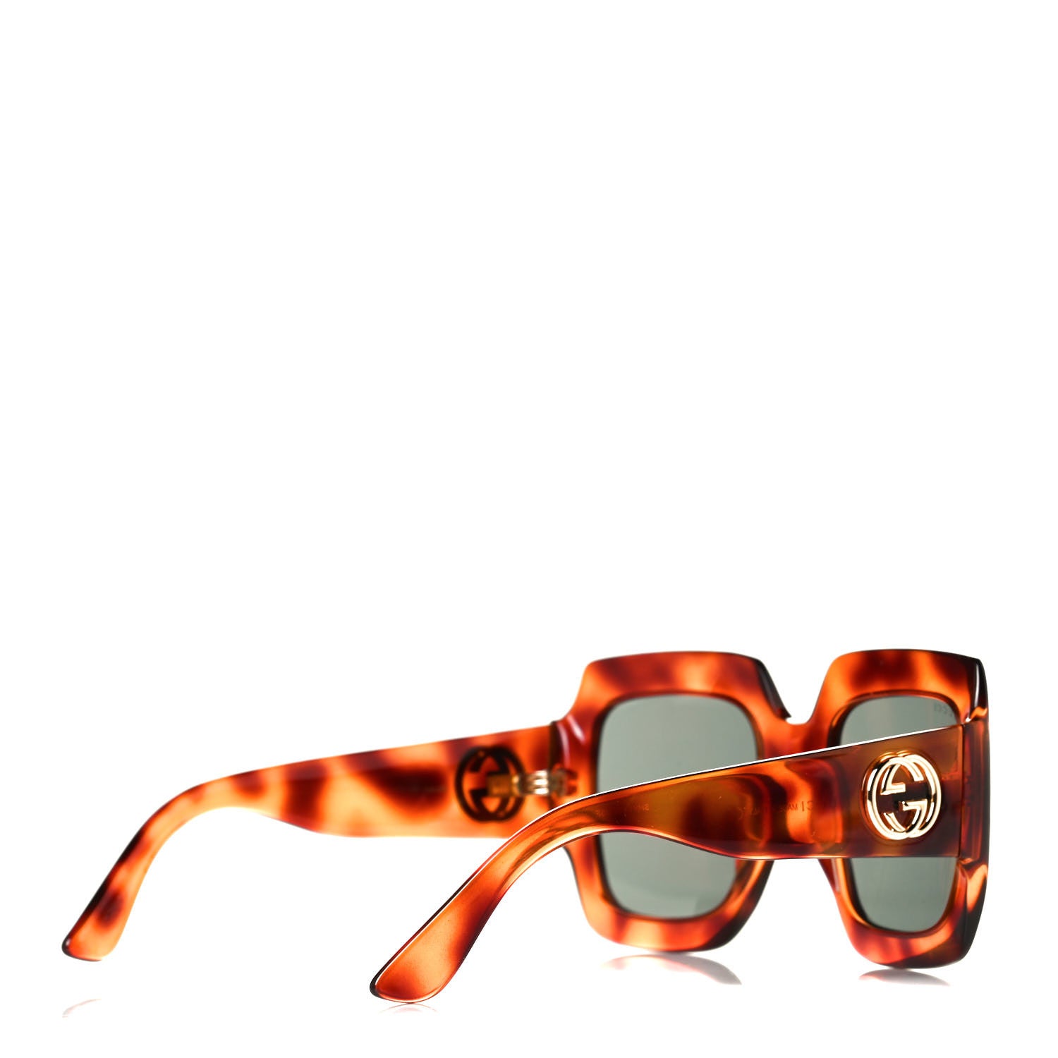 Gucci Acetate Square Frame Sunglasses GG 0053S Havana 4 of 5