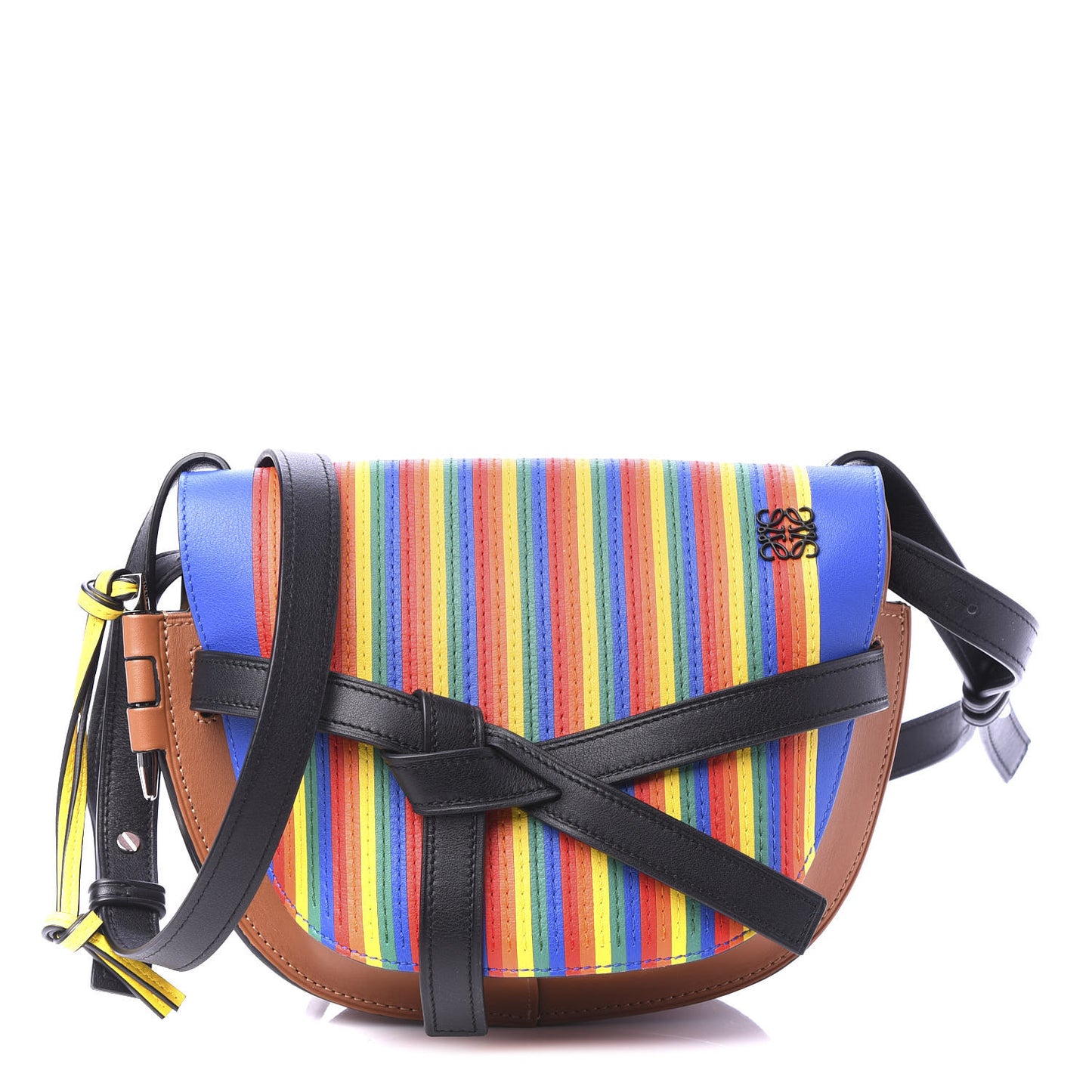 Calfskin Small Gate Crossbody Bag Rainbow Multicolor