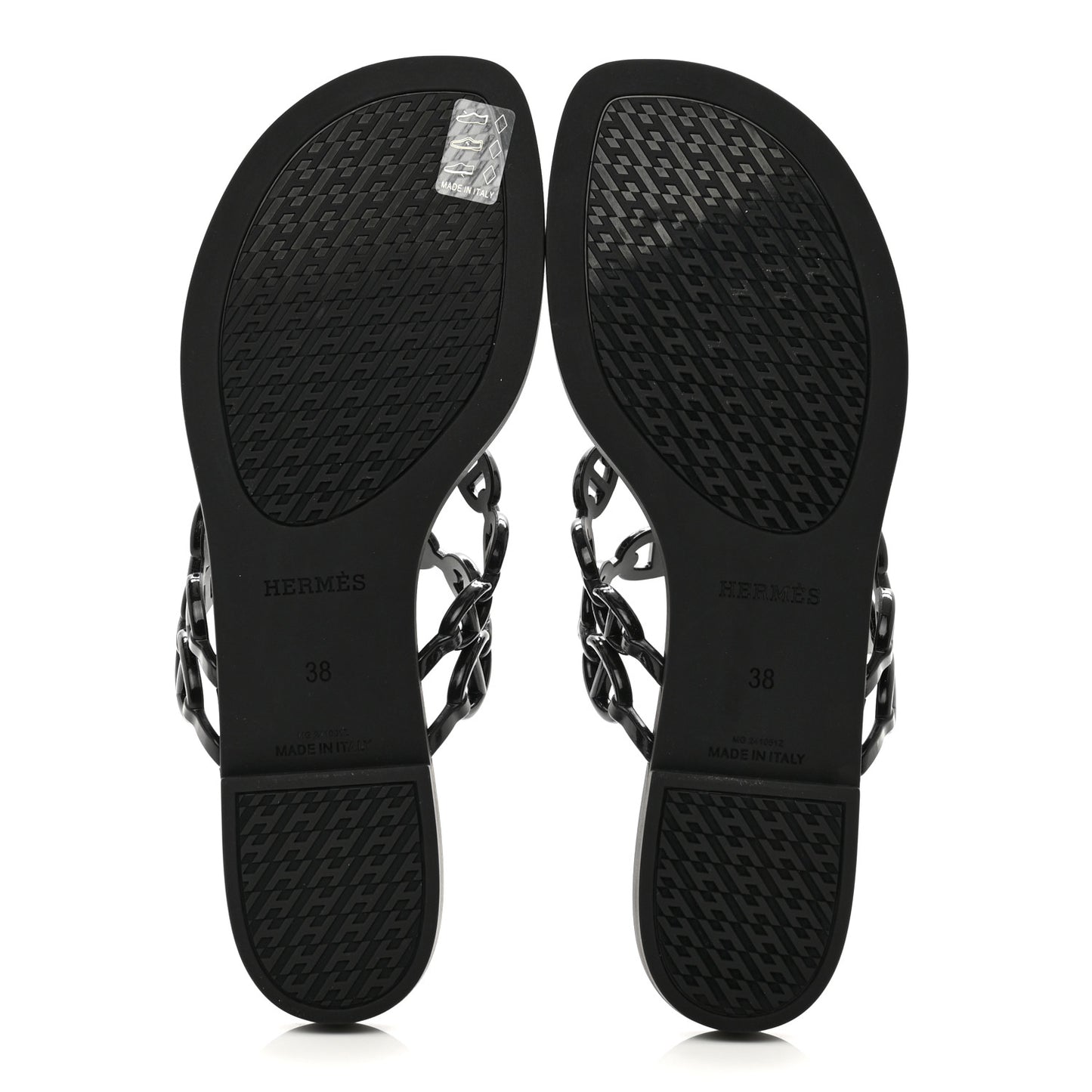 Rubber Chaine d'Ancre Island Sandals 38 Black