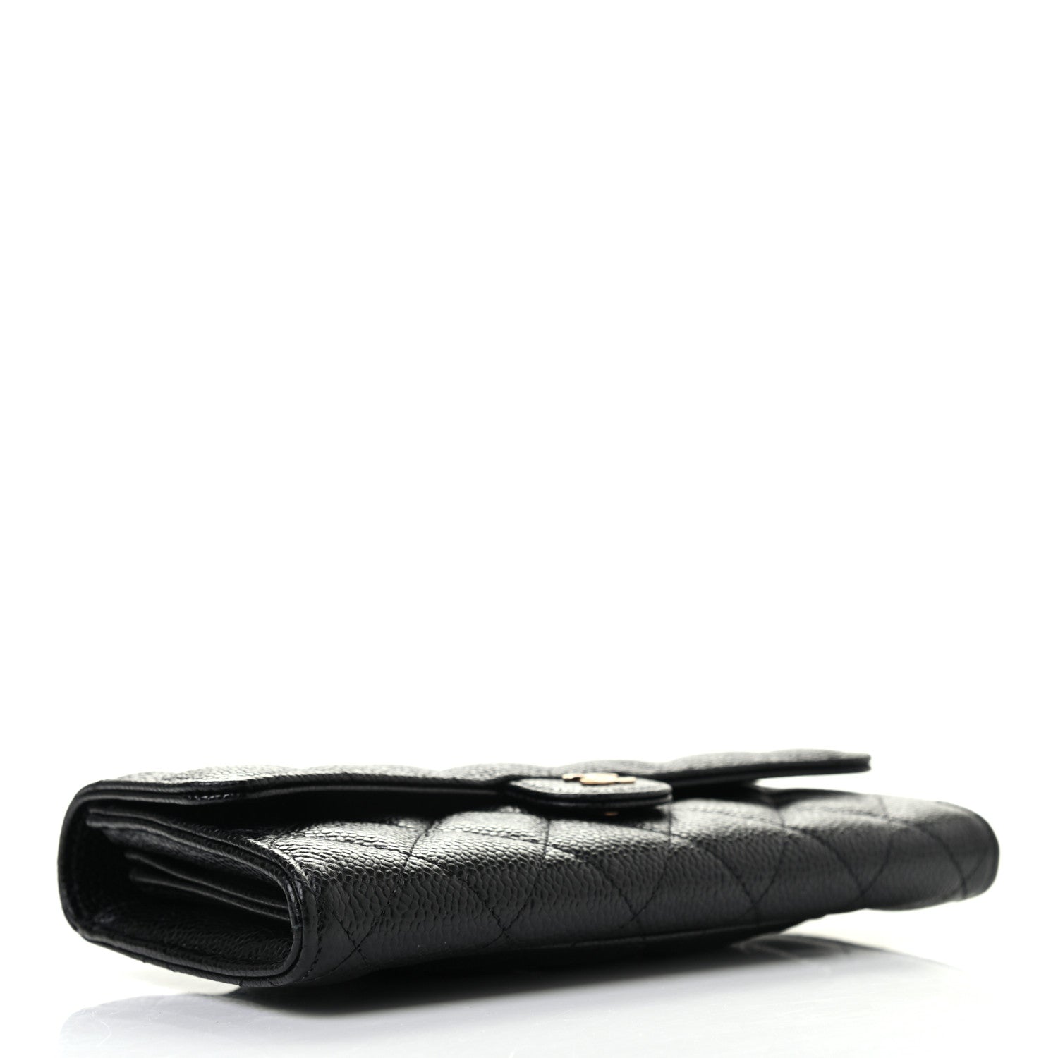Chanel Caviar Quilted Large Gusset Flap Wallet Black 4 of 8