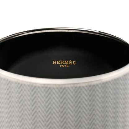 Hermes Enamel Printed Extra Wide Chevron Bracelet 70 Black 3 of 4