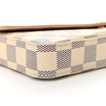 Louis Vuitton Damier Azur Pochette Felicie Chain Wallet Rose Ballerine 10 of 12