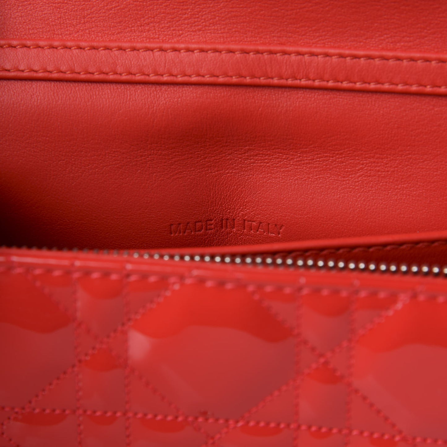Patent Cannage Miss Dior Promenade Pouch Red