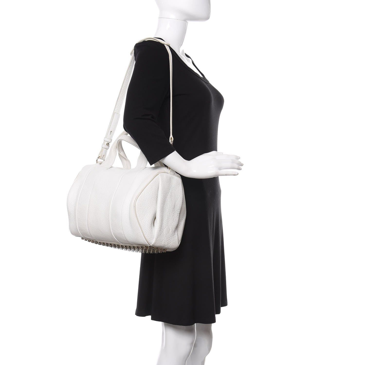 Alexander Wang Pebbled Lambskin Rocco White Gold Hardware 2 of 10